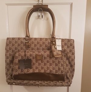 Liz Claiborne Sig Metallic Tote Travel Bag